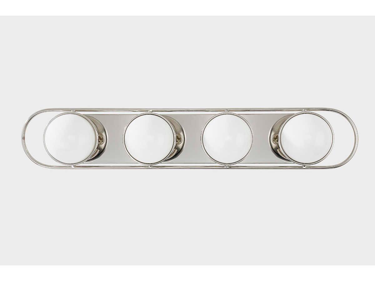 Mitzi Amy 4-Light Polished Nickel Glass Vanity Light