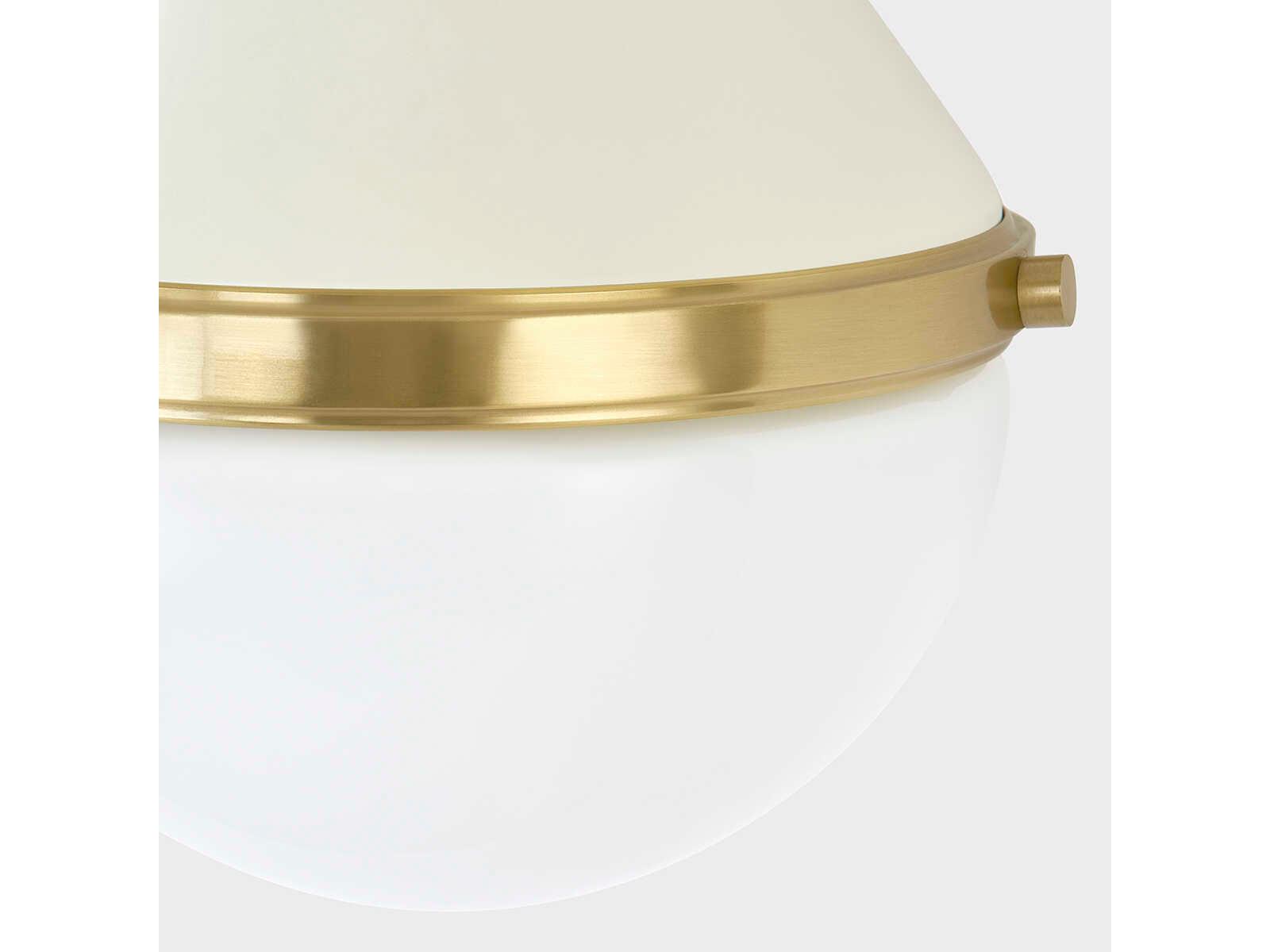 Mitzi Ciara 1-Light Aged Brass Soft Cream White Glass Wall Sconce