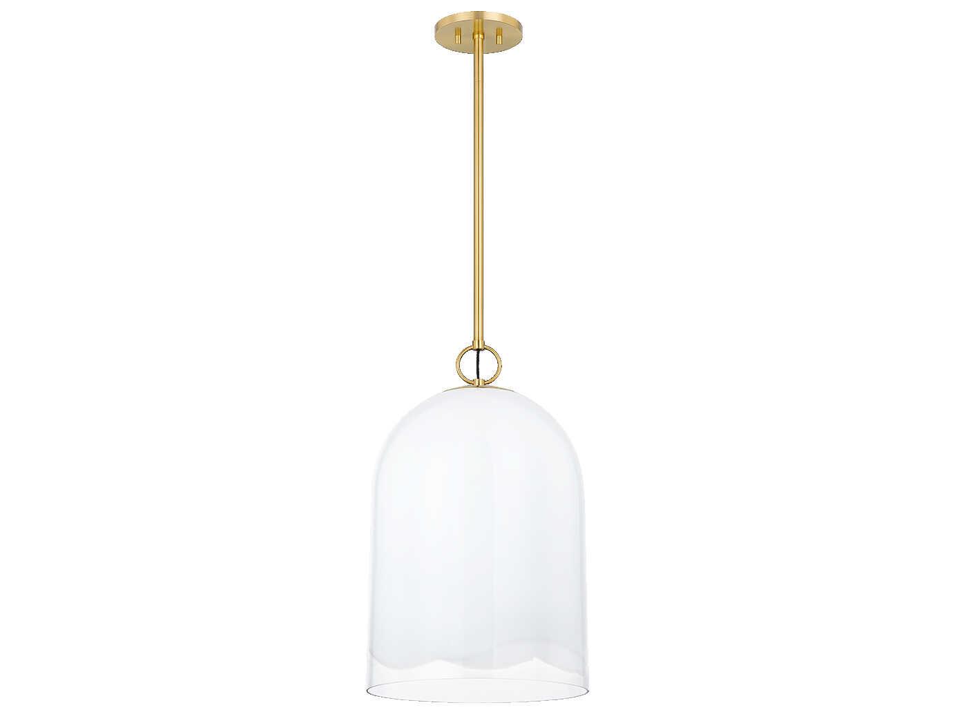 Mitzi Lennon 1-Light Aged Brass Glass Pendant