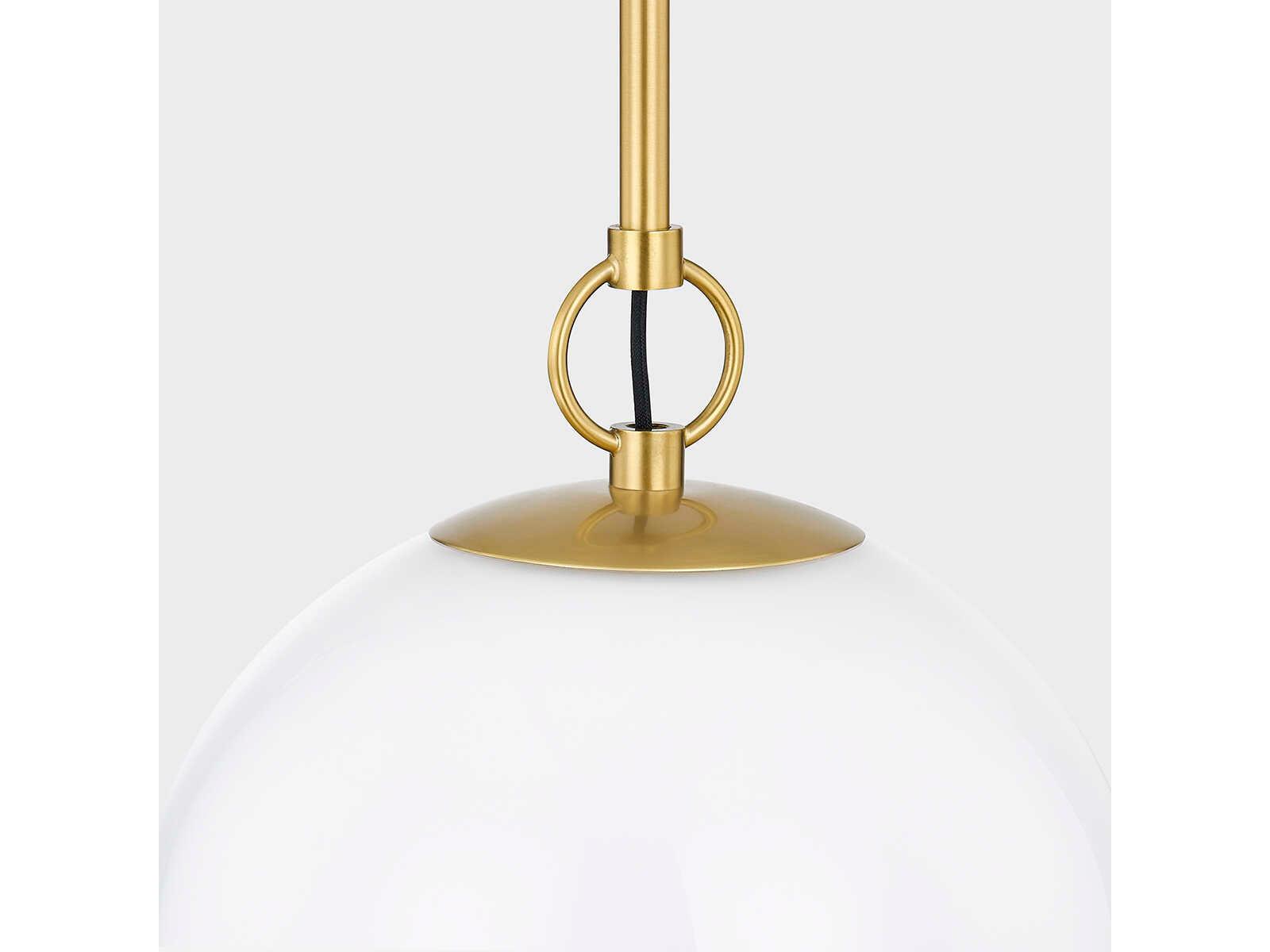 Mitzi Lennon 1-Light Aged Brass Glass Mini Pendant