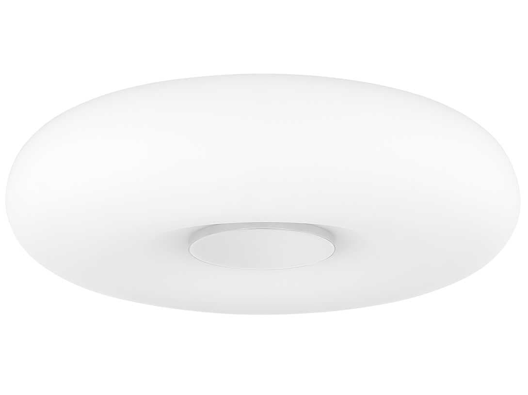 Mitzi Imani 1-Light Polished Nickel Glass LED Flush Mount