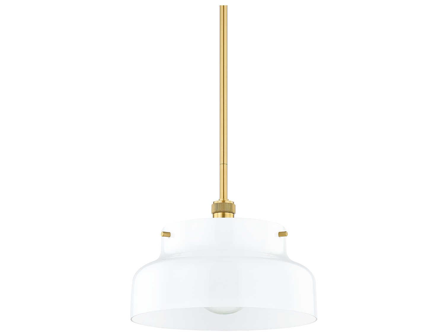 Mitzi Luella 1-Light Aged Brass Glass Pendant