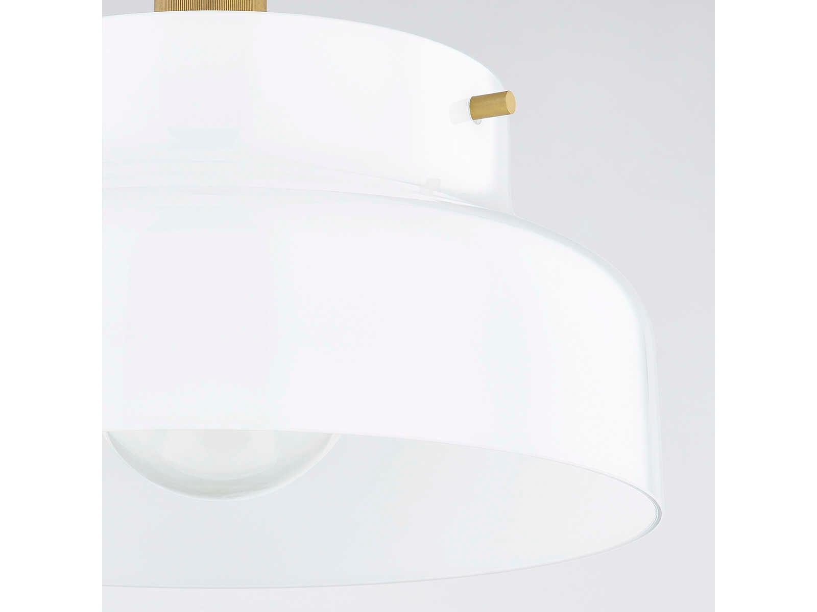 Mitzi Luella 1-Light Aged Brass Glass Pendant