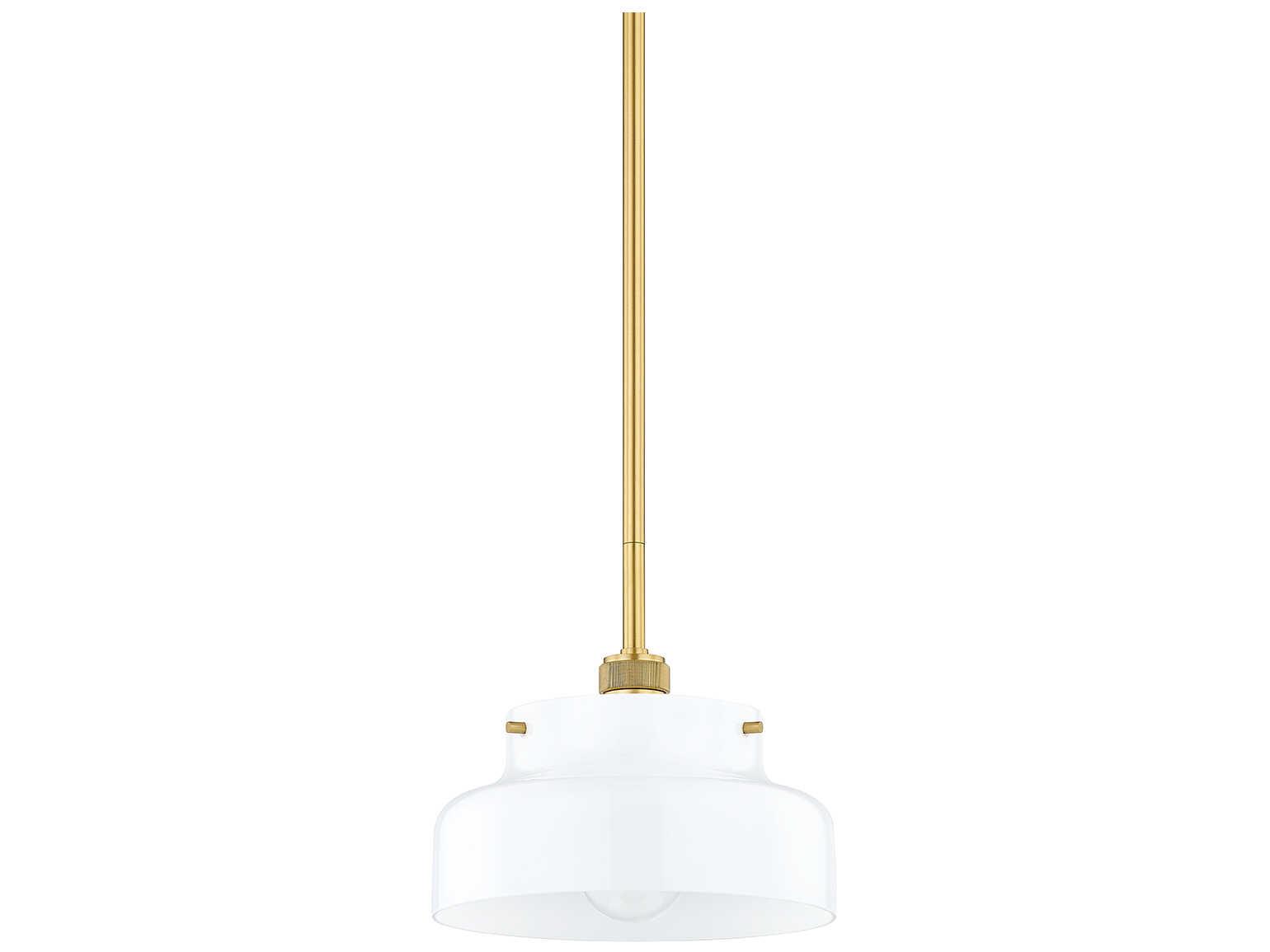 Mitzi Luella 1-Light Aged Brass Glass Mini Pendant