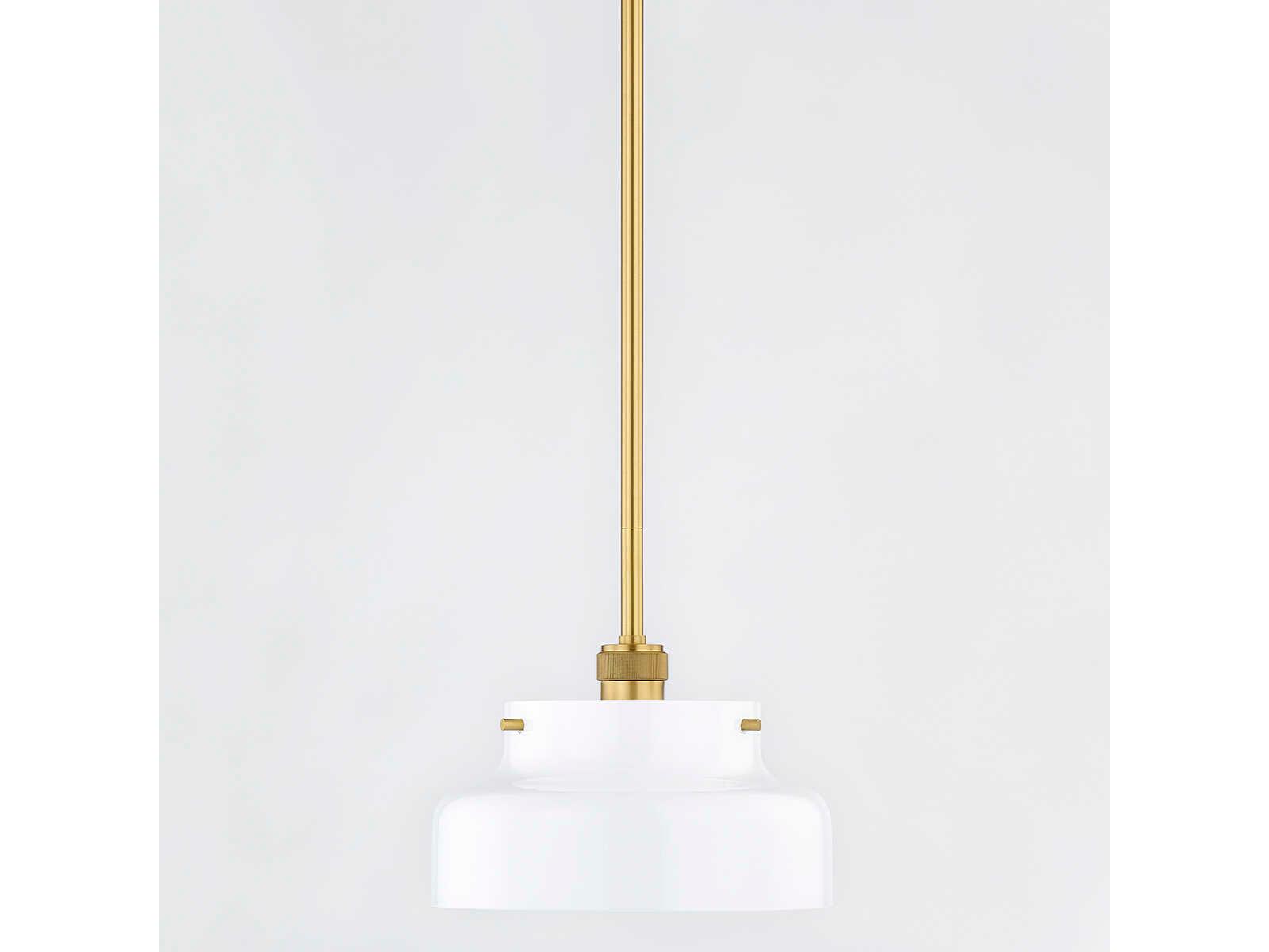 Mitzi Luella 1-Light Aged Brass Glass Mini Pendant