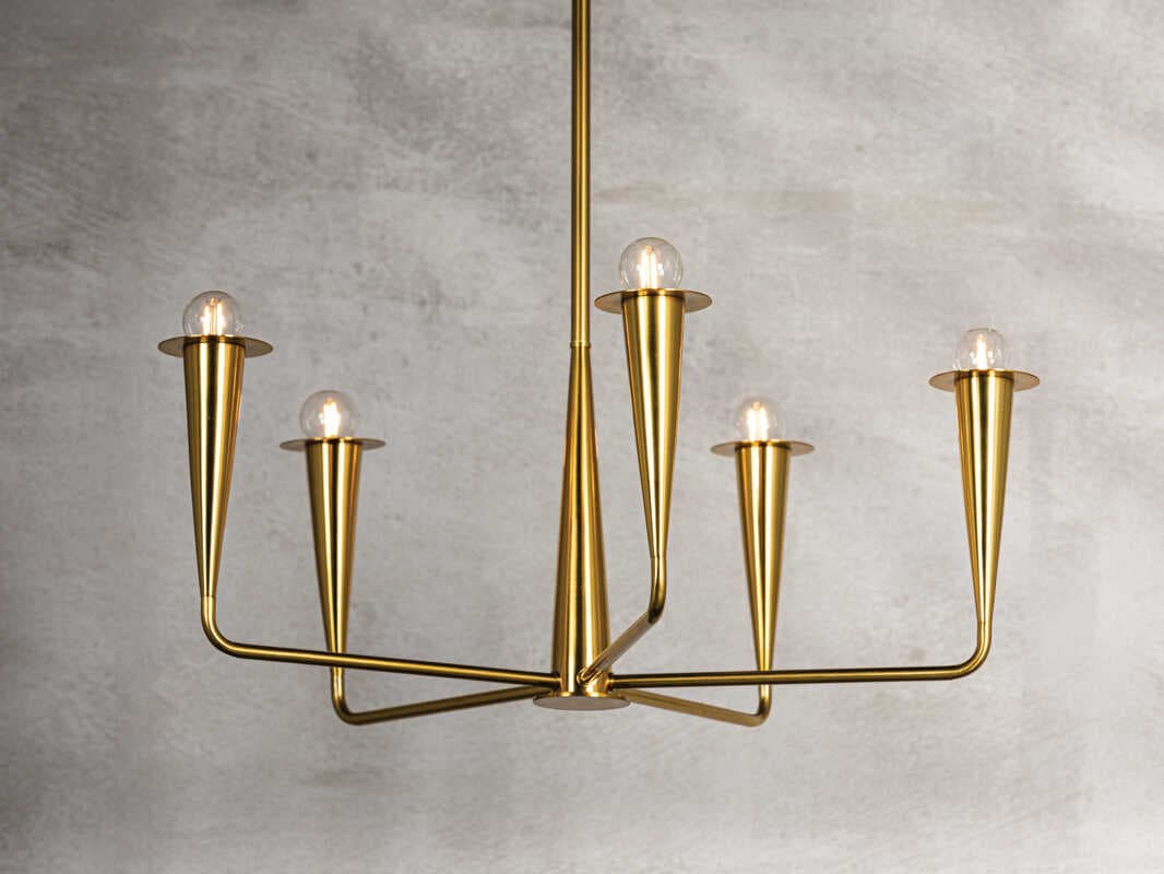 Mitzi Danna 5-Light Aged Brass Candelabra Chandelier