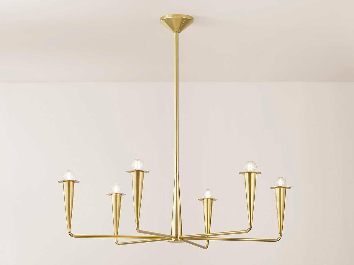 Mitzi Danna 6-Light Aged Brass Candelabra Chandelier
