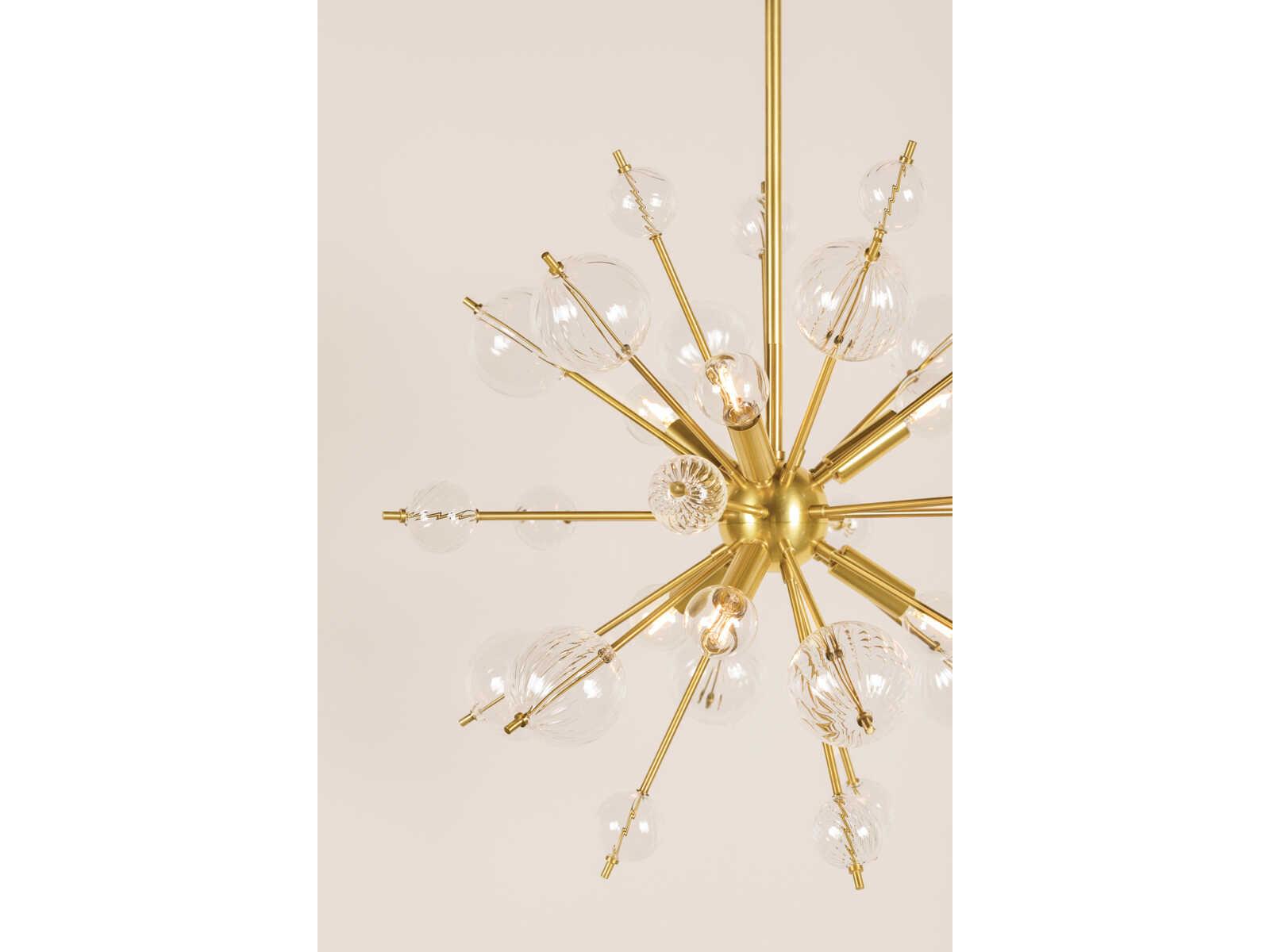 Mitzi Linnea 6-Light Aged Brass Glass Candelabra Sputnik Chandelier