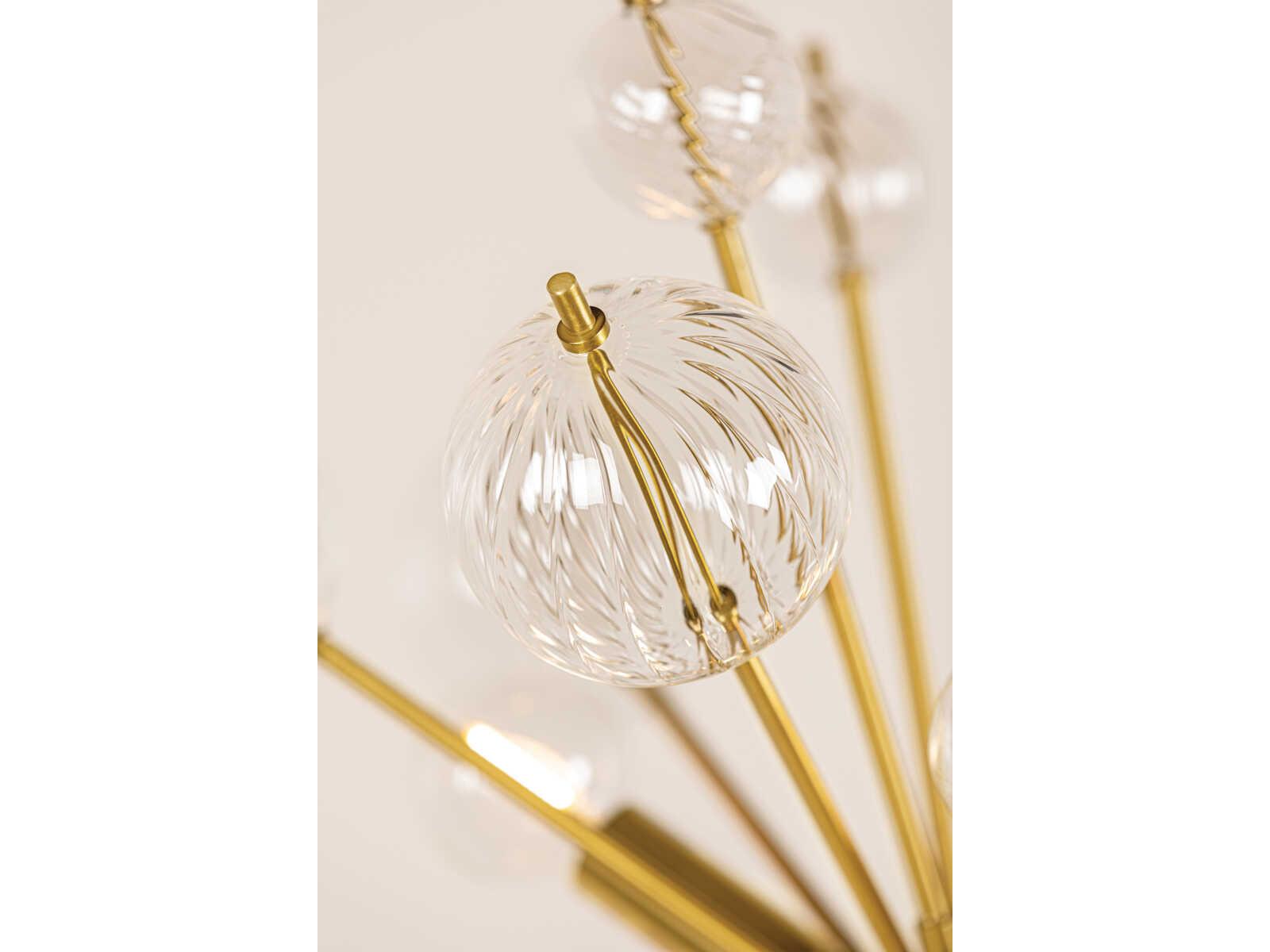 Mitzi Linnea 6-Light Aged Brass Glass Candelabra Sputnik Chandelier