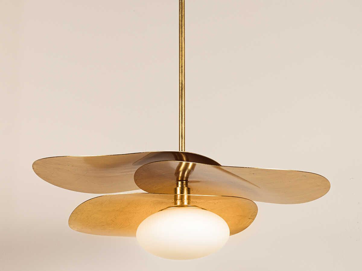 Mitzi Allida 1-Light Vintage Gold Leaf Glass Pendant