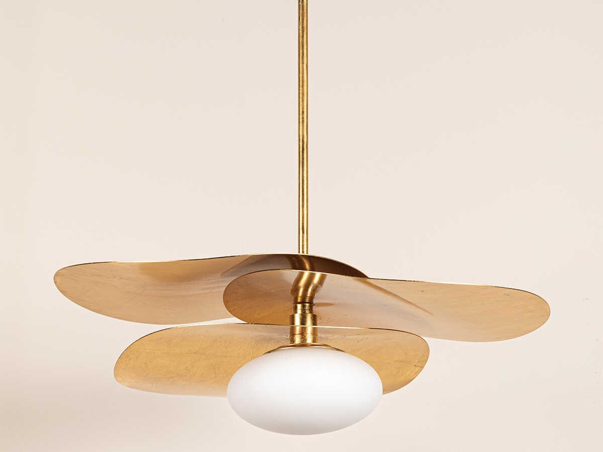 Mitzi Allida 1-Light Vintage Gold Leaf Glass Pendant