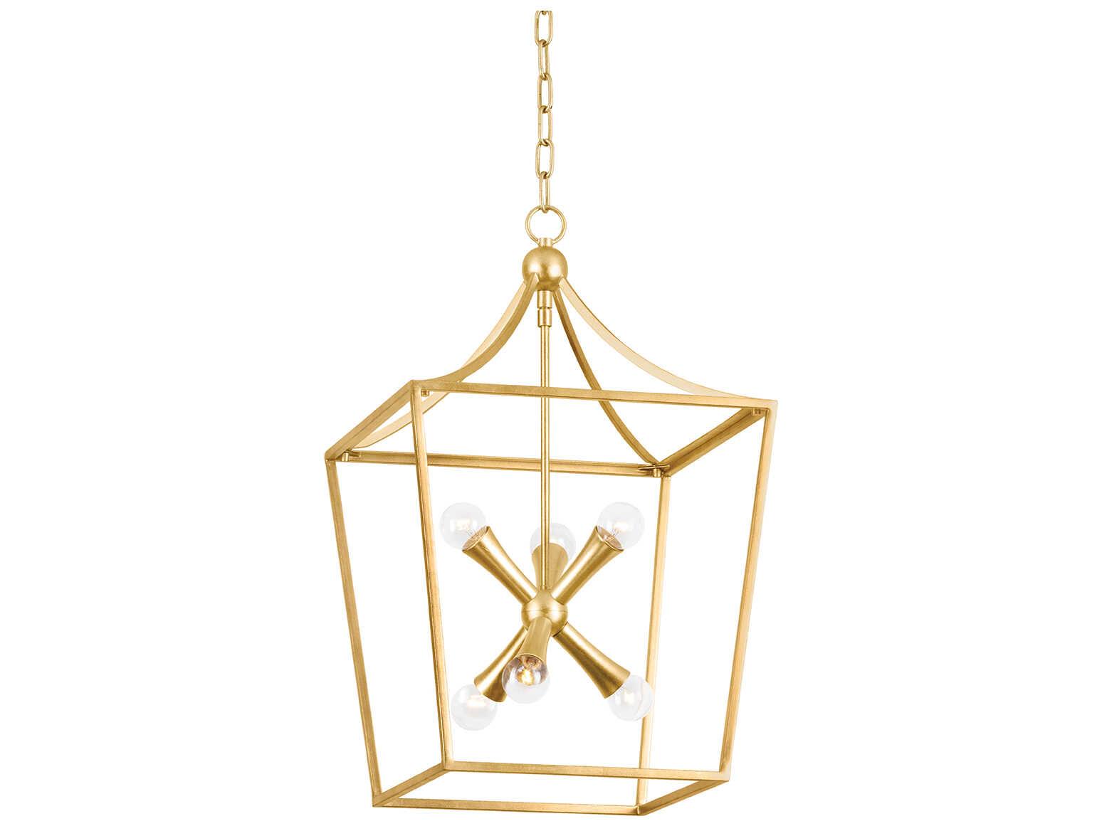 Mitzi Kendall 6-Light Vintage Gold Leaf Pendant