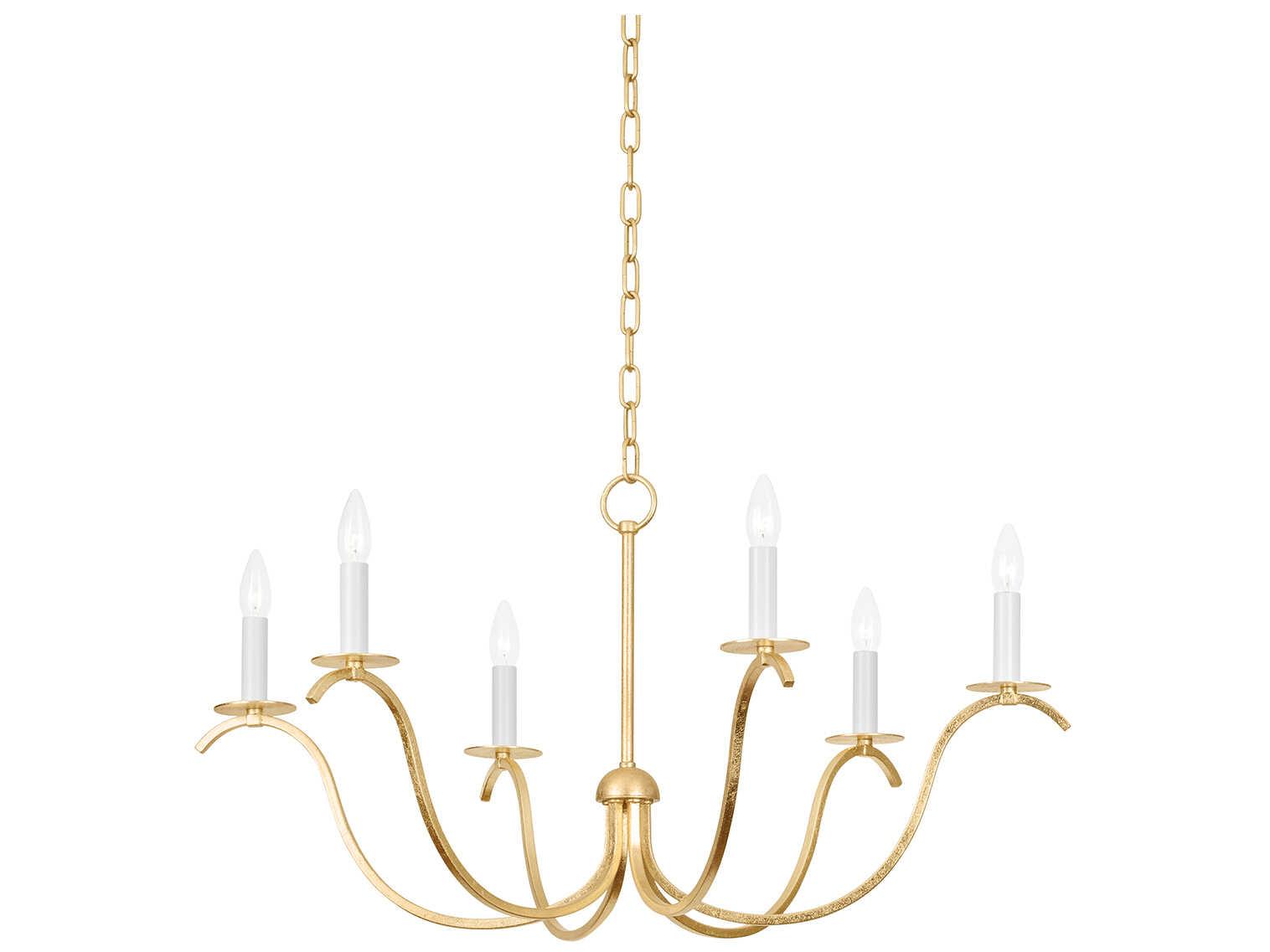 Mitzi Jaclin 6-Light Gold Leaf Candelabra Chandelier