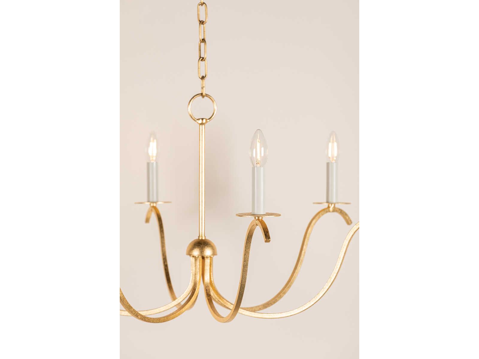 Mitzi Jaclin 6-Light Gold Leaf Candelabra Chandelier