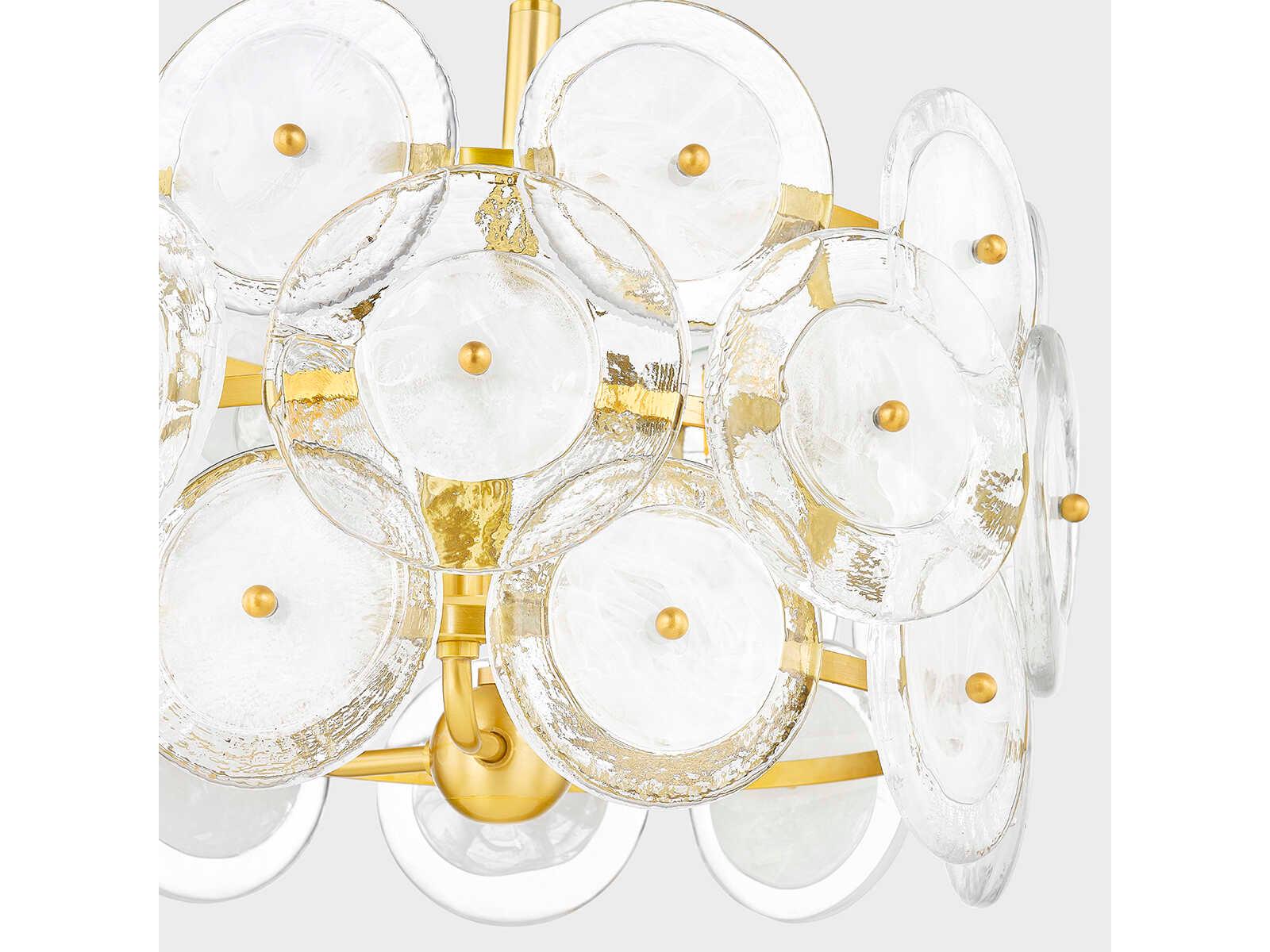 Mitzi Zoella 3-Light Aged Brass Glass Pendant