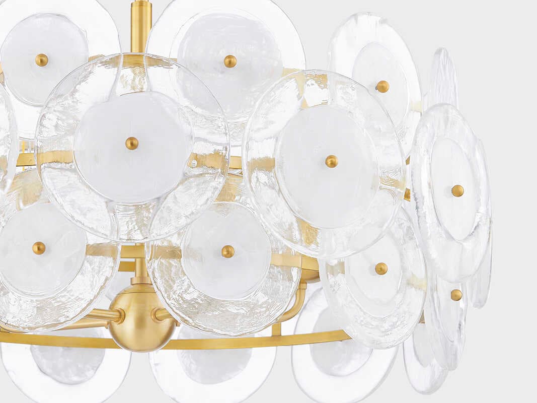 Mitzi Zoella 5-Light Aged Brass Glass Pendant