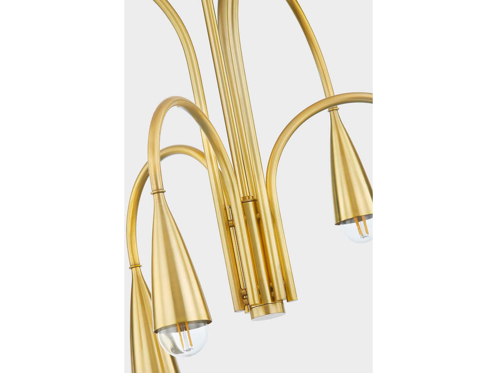 Mitzi Jenica 6-Light Aged Brass Candelabra Chandelier
