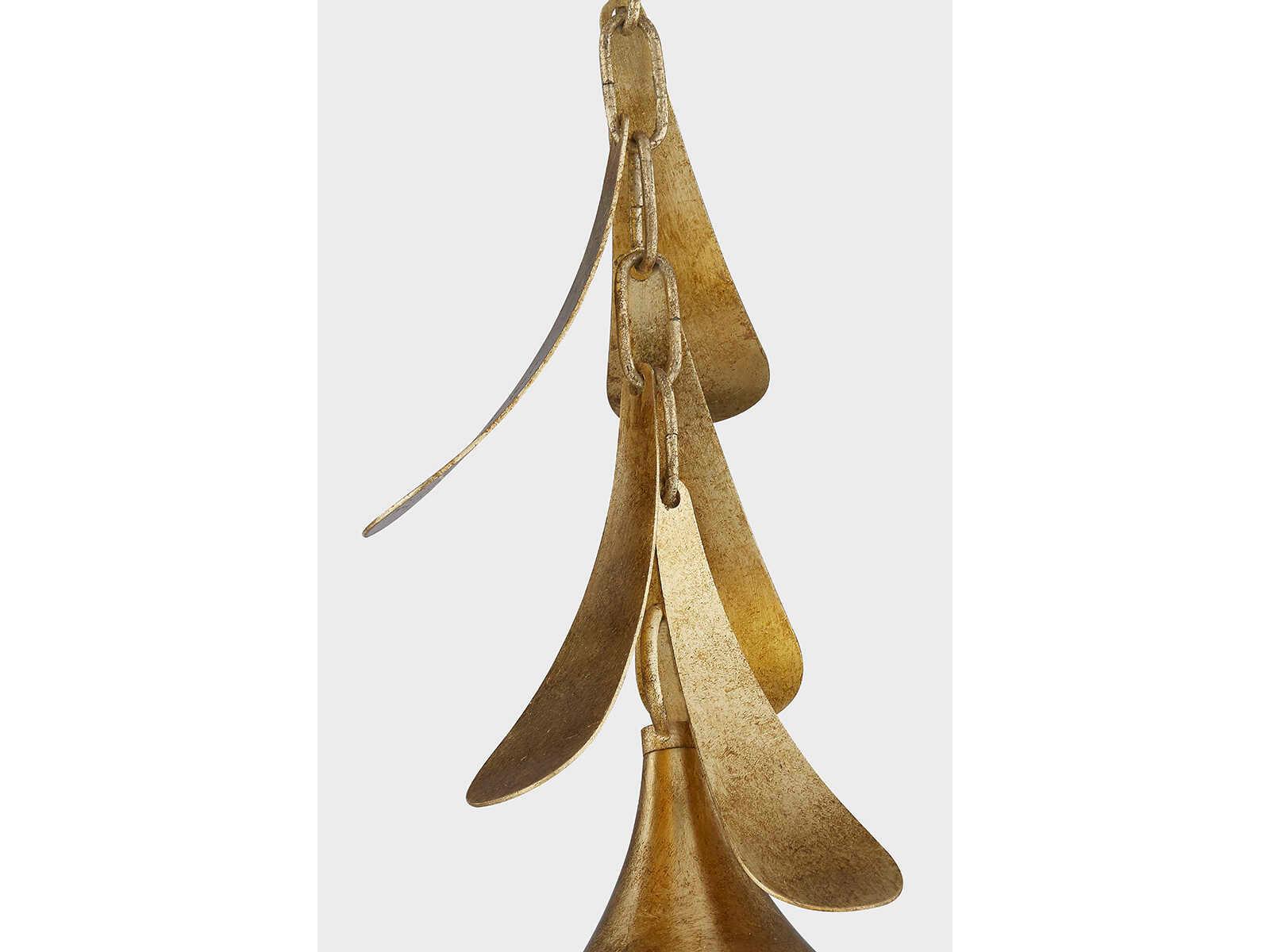 Mitzi Victoria 1-Light Vintage Gold Leaf Glass Globe Pendant