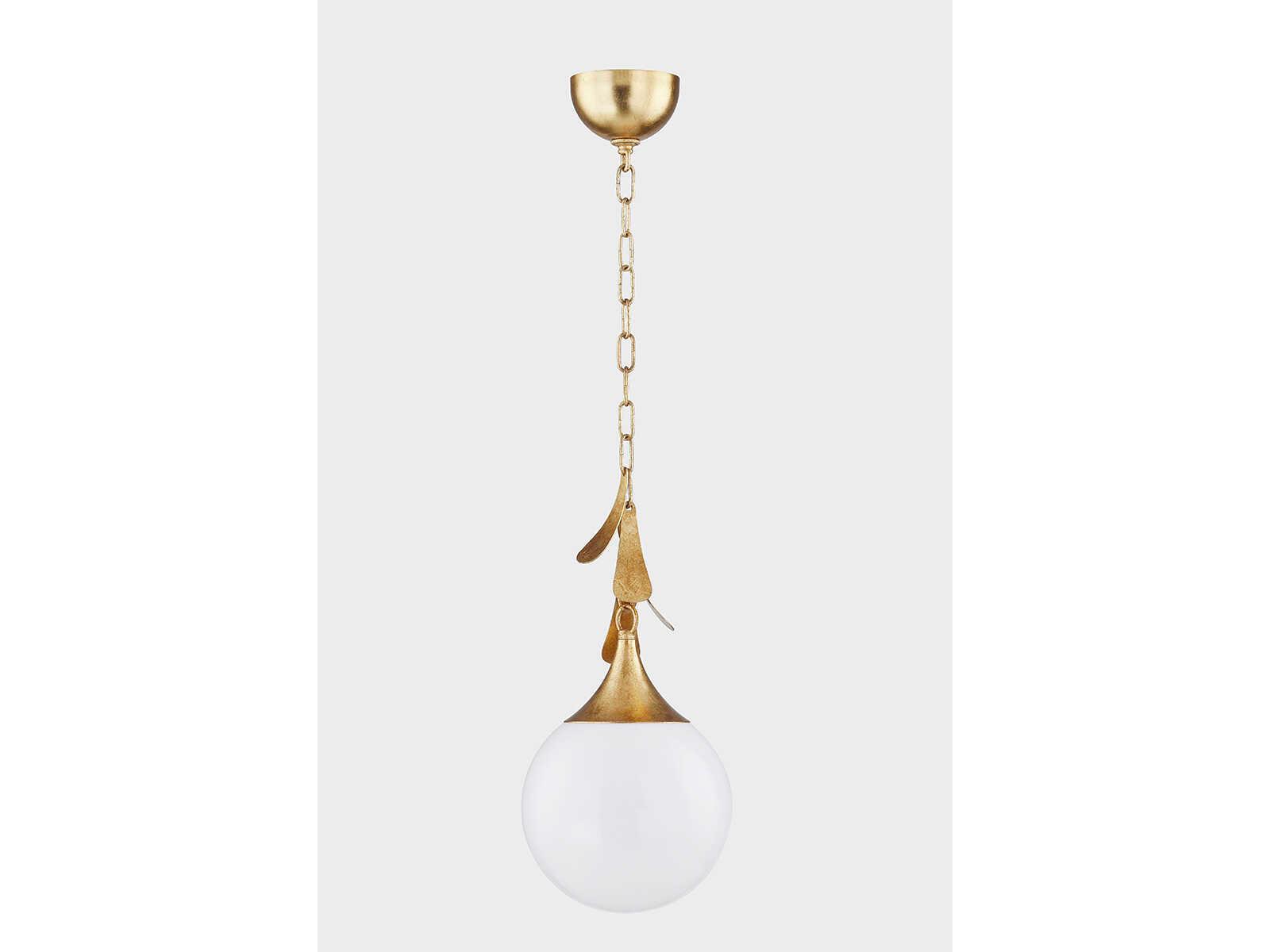 Mitzi Victoria 1-Light Vintage Gold Leaf Glass Globe Mini Pendant