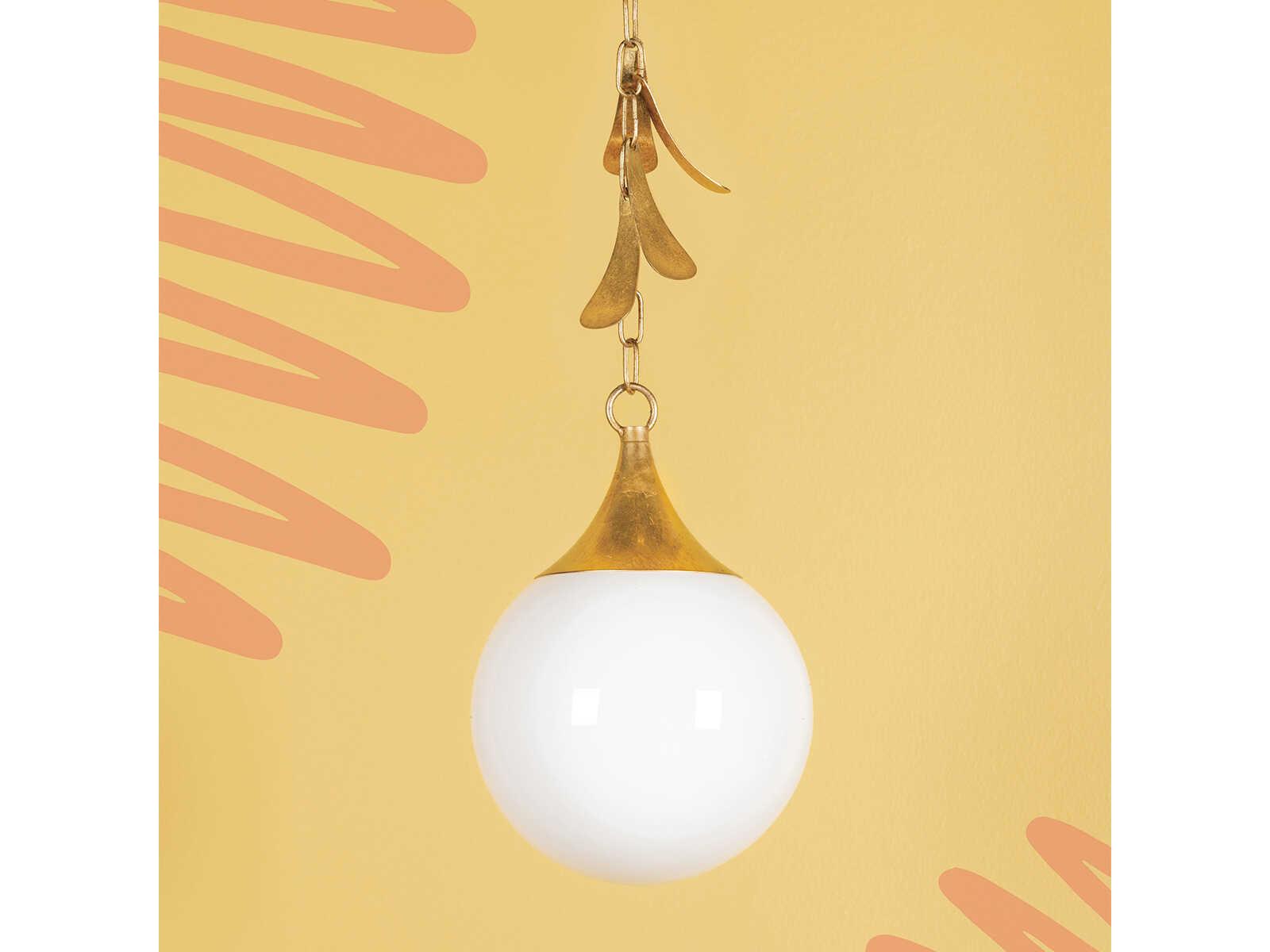 Mitzi Victoria 1-Light Vintage Gold Leaf Glass Globe Mini Pendant