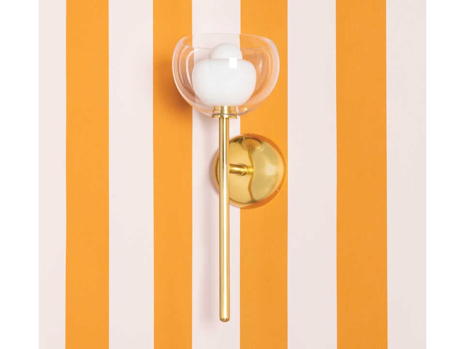 Mitzi Cortney 1-Light Aged Brass Glass Wall Sconce