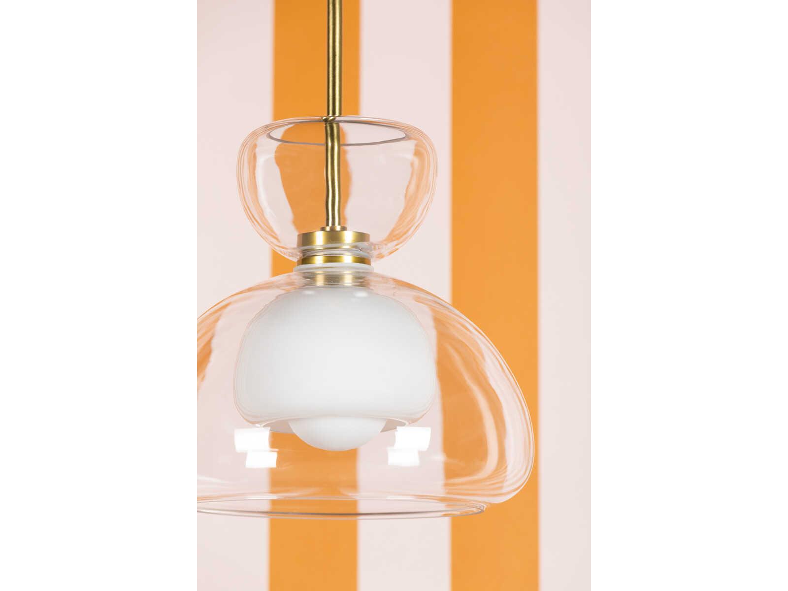 Mitzi Cortney 1-Light Aged Brass Glass Mini Pendant