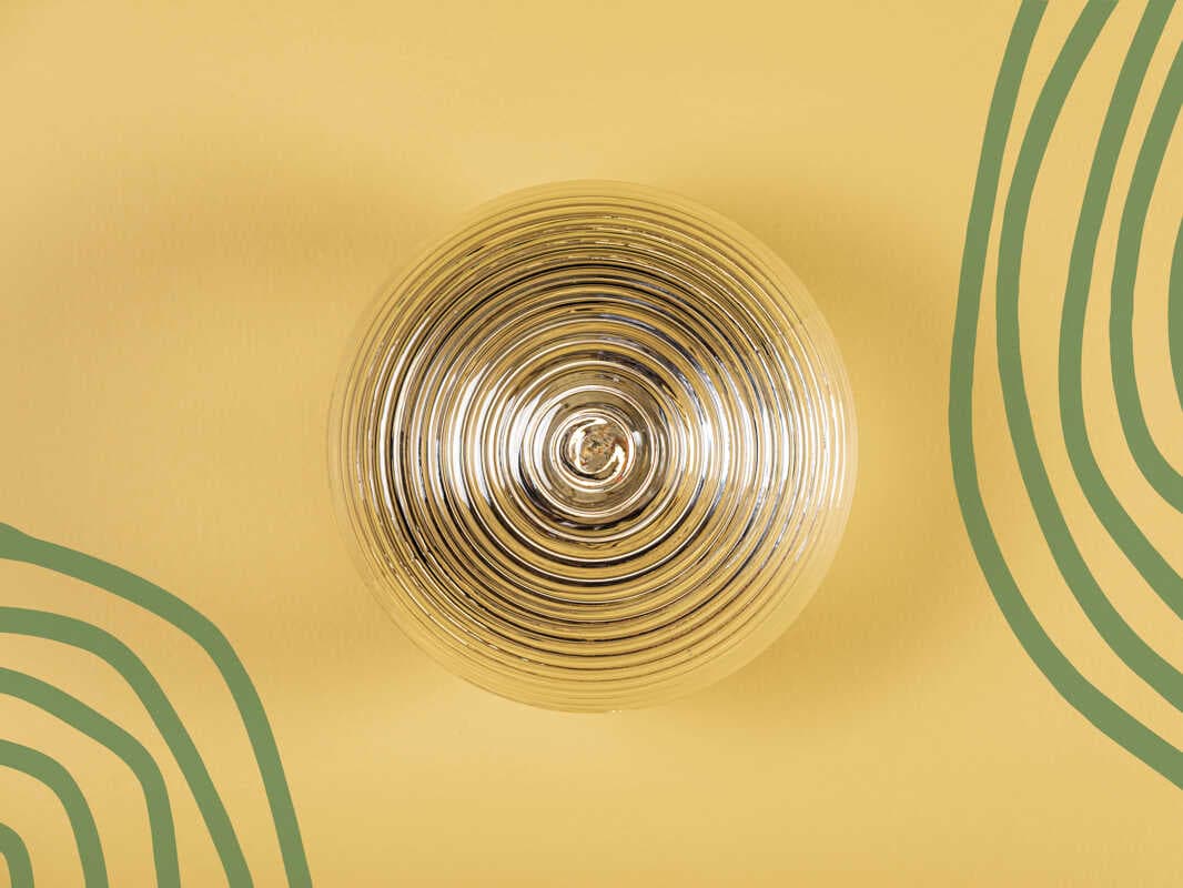 Mitzi Sara 1-Light Aged Brass Glass Globe Flush Mount