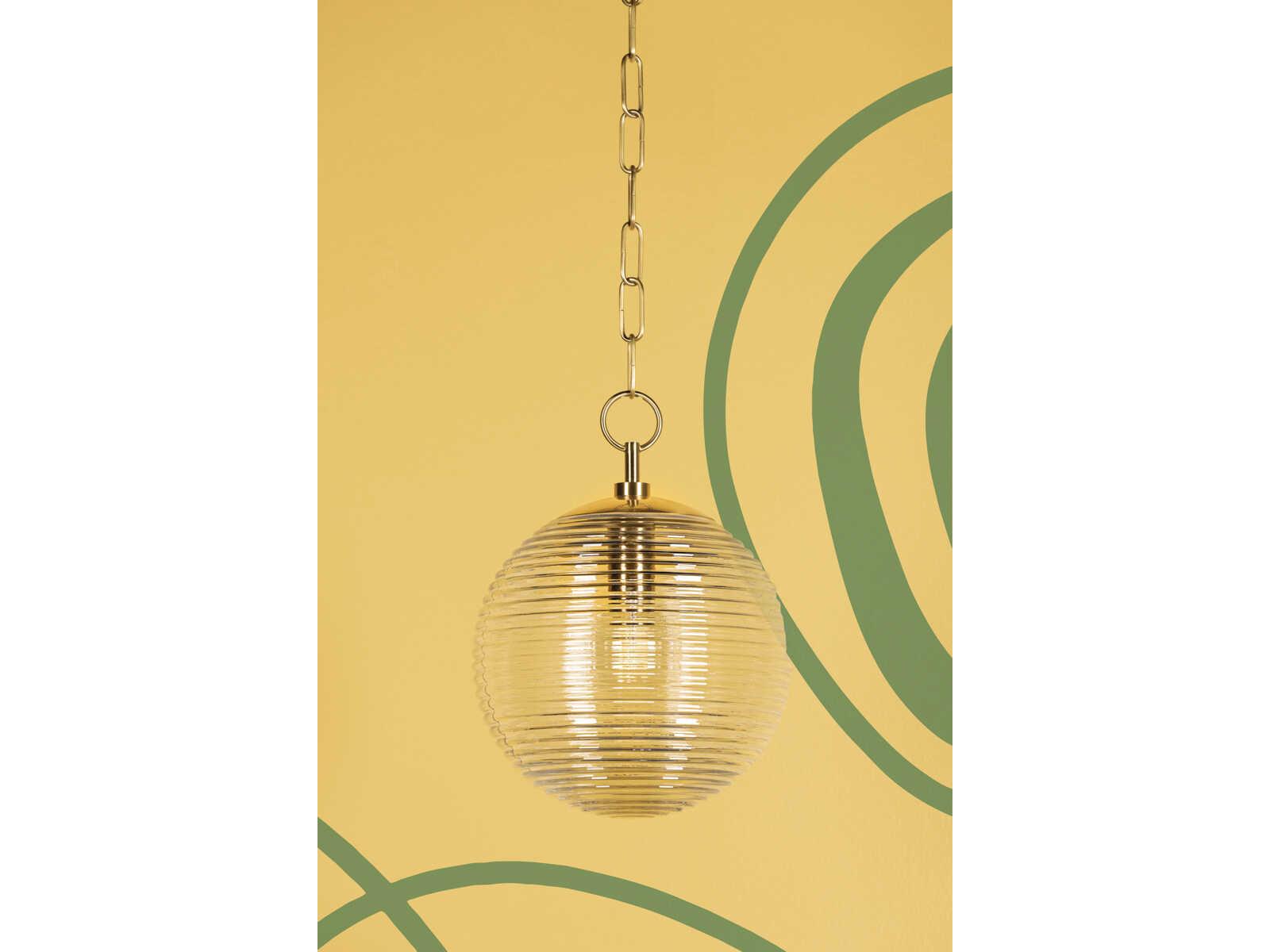 Mitzi Sara 1-Light Aged Brass Glass Globe Mini Pendant