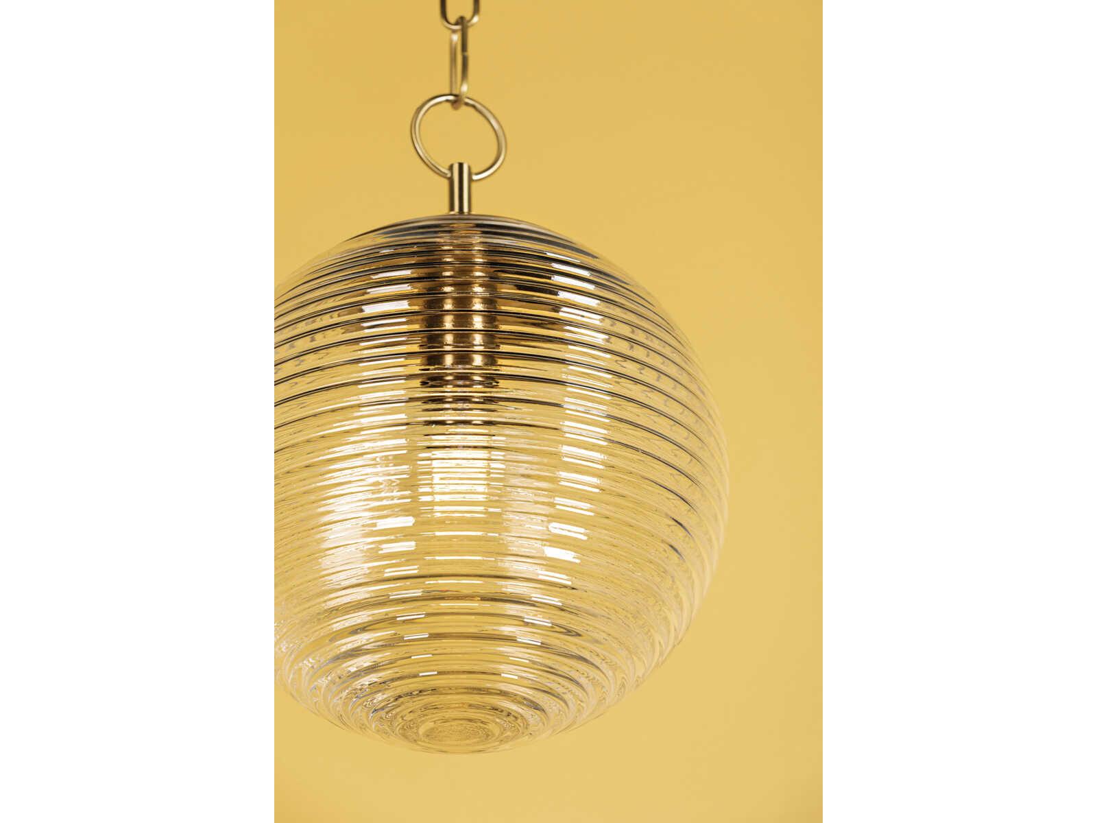 Mitzi Sara 1-Light Aged Brass Glass Globe Mini Pendant