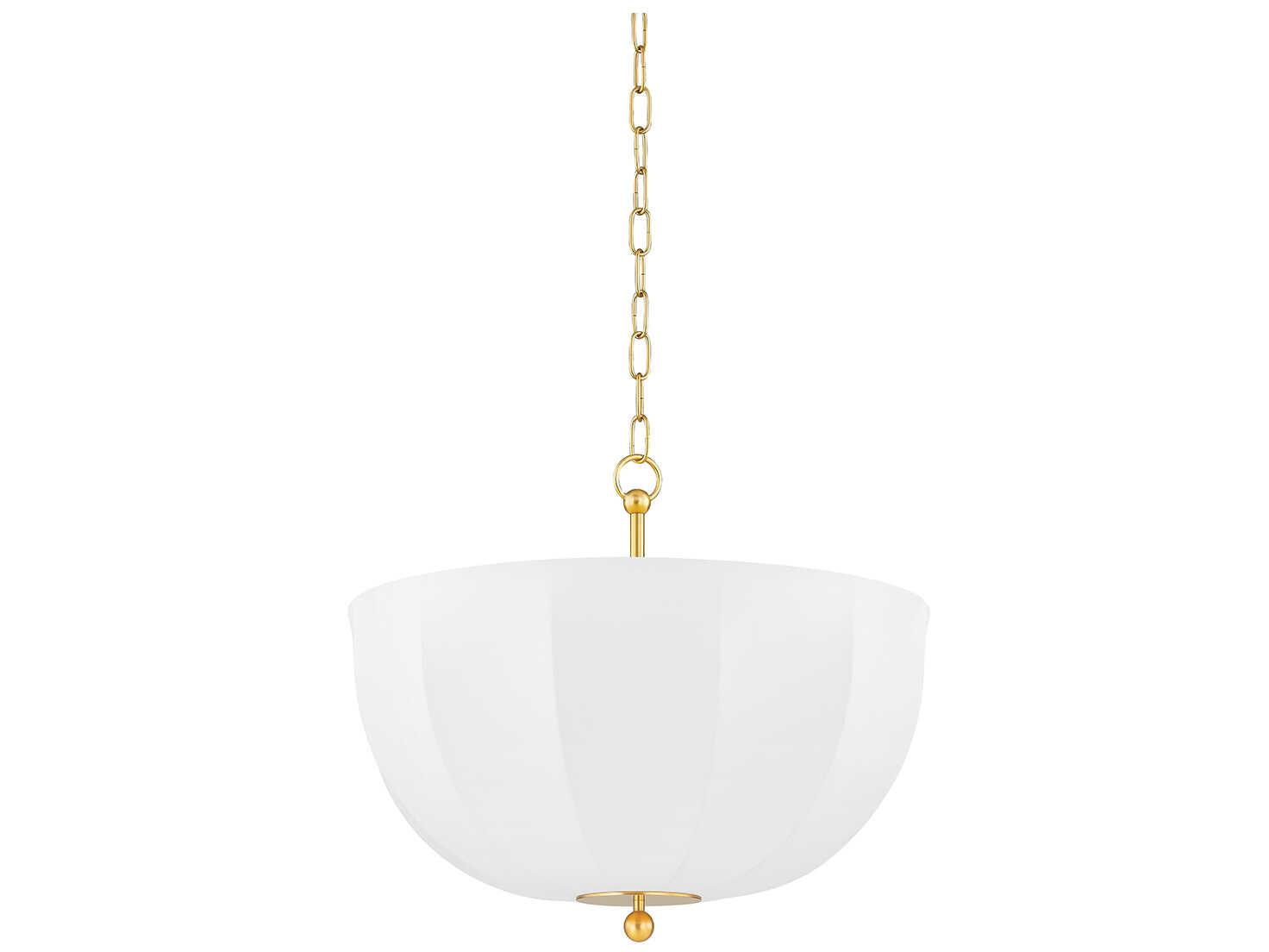 Mitzi Meshelle 1-Light Aged Brass Bowl Pendant