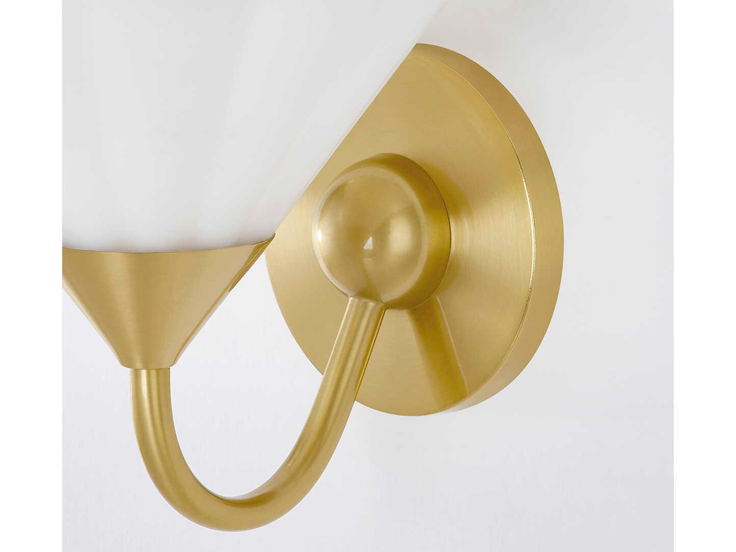Mitzi Kelsey 1-Light Aged Brass Glass Wall Sconce