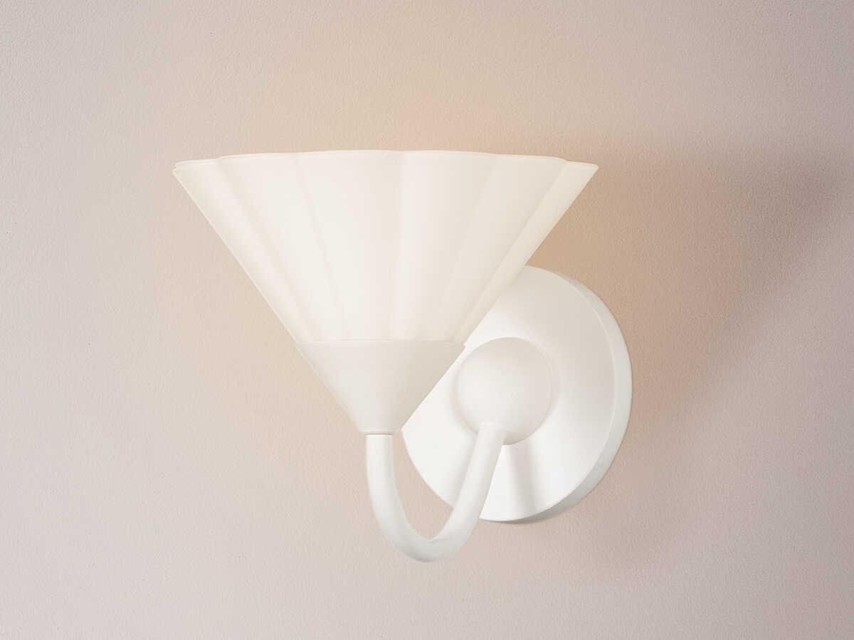 Mitzi Kelsey 1-Light Textured White Glass Wall Sconce