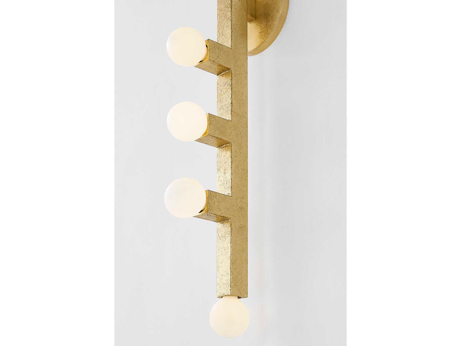 Mitzi Sutter 4-Light Vintage Gold Leaf Wall Sconce