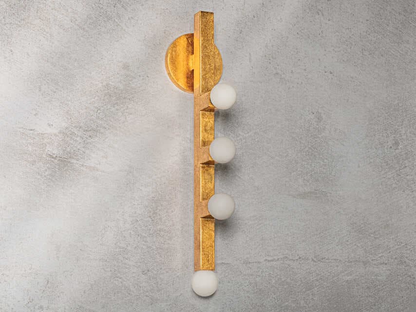 Mitzi Sutter 4-Light Vintage Gold Leaf Wall Sconce