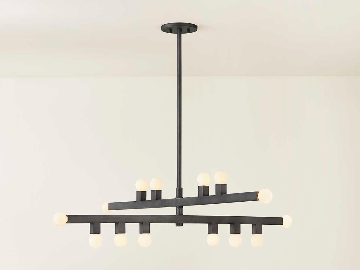 Mitzi Sutter 14-Light Graphite Gray Tiered Chandelier