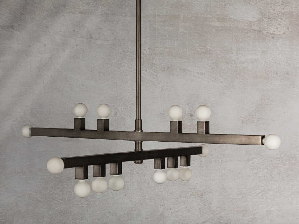 Mitzi Sutter 14-Light Graphite Gray Tiered Chandelier