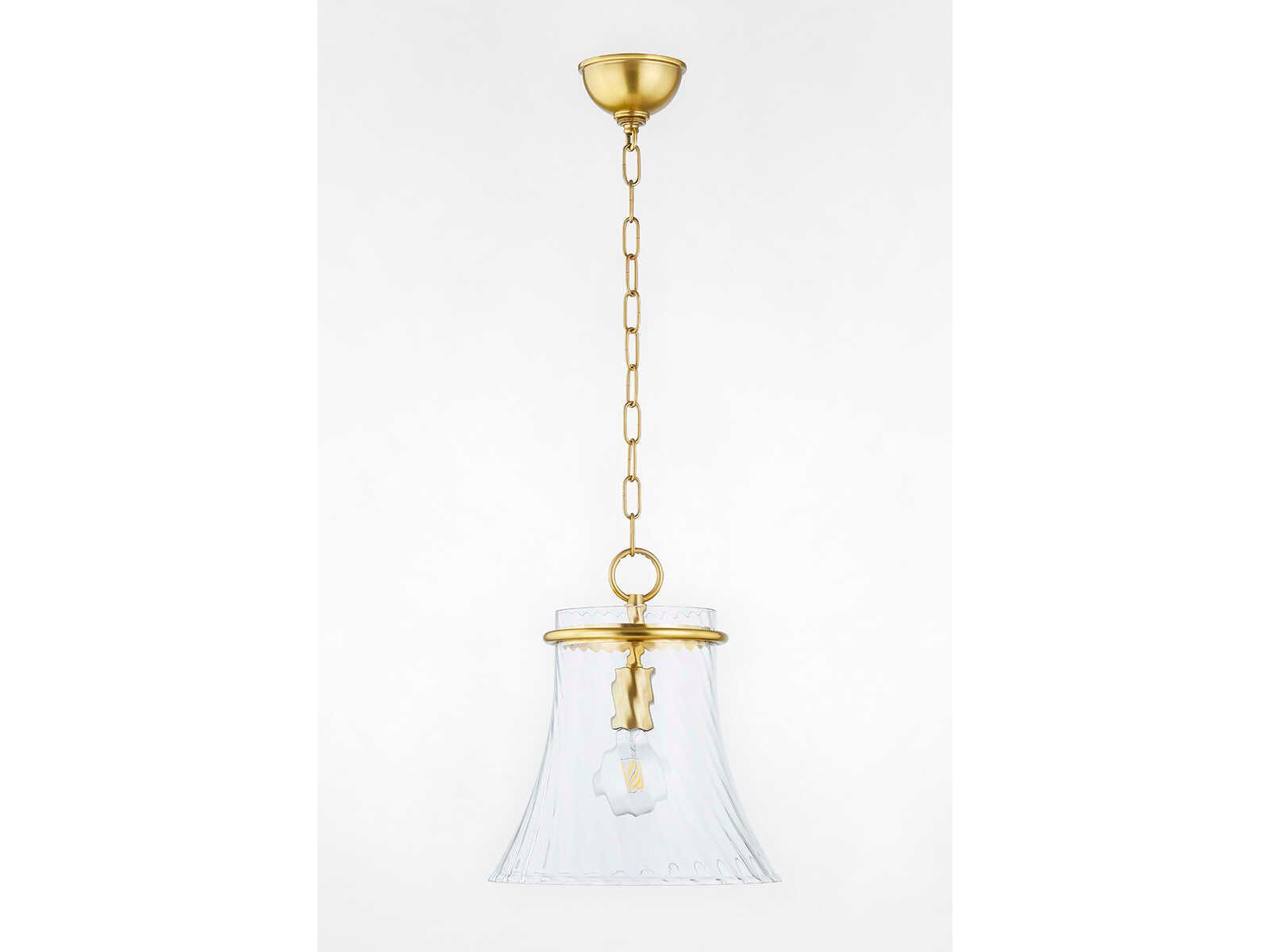 Mitzi Cantana 1-Light Aged Brass Glass Mini Pendant