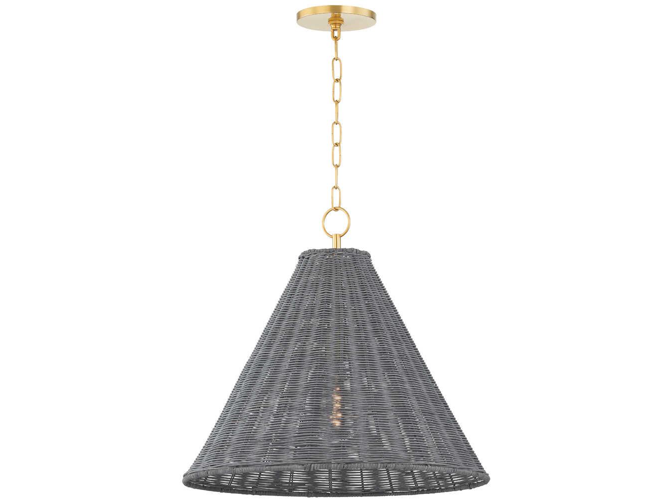 Mitzi Destiny 1-Light Aged Brass Gray Pendant