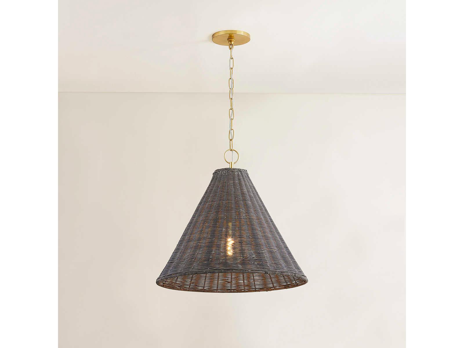 Mitzi Destiny 1-Light Aged Brass Gray Pendant