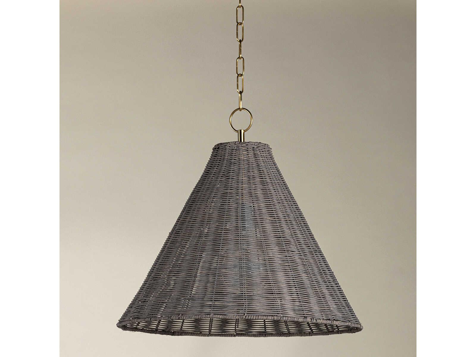 Mitzi Destiny 1-Light Aged Brass Gray Pendant