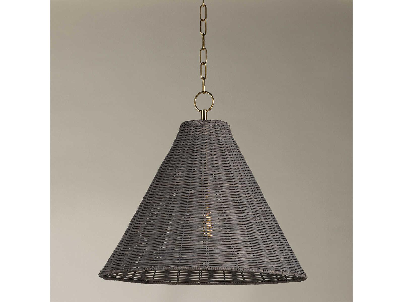 Mitzi Destiny 1-Light Aged Brass Gray Pendant