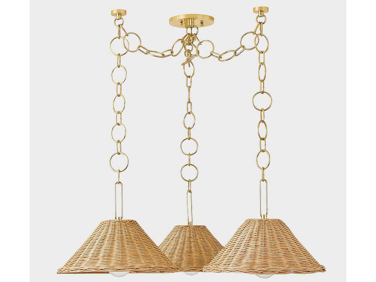 Mitzi Dalia 3-Light Aged Brass Brown Chandelier