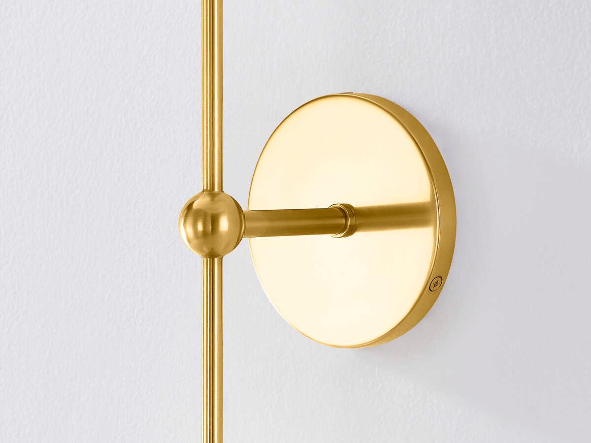 Mitzi Saylor 2-Light Aged Brass Soft Cream Wall Sconce