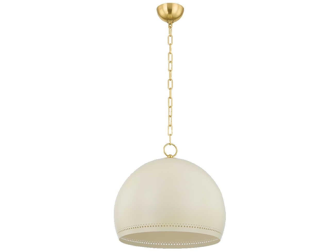 Mitzi Etna 1-Light Aged Brass Soft Cream Off White Pendant