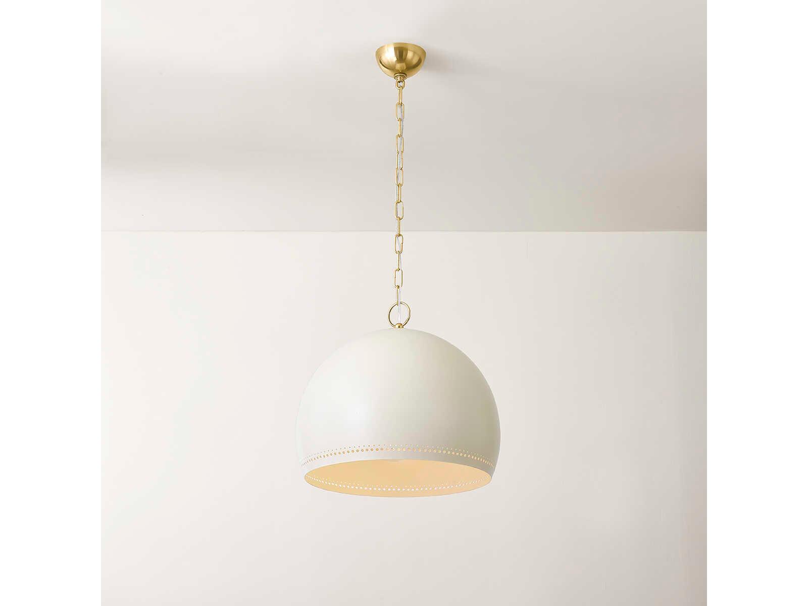 Mitzi Etna 1-Light Aged Brass Soft Cream Off White Pendant