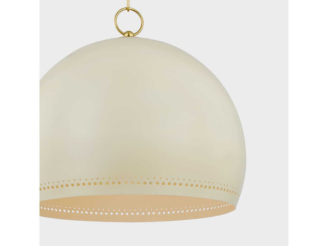 Mitzi Etna 1-Light Aged Brass Soft Cream Off White Pendant