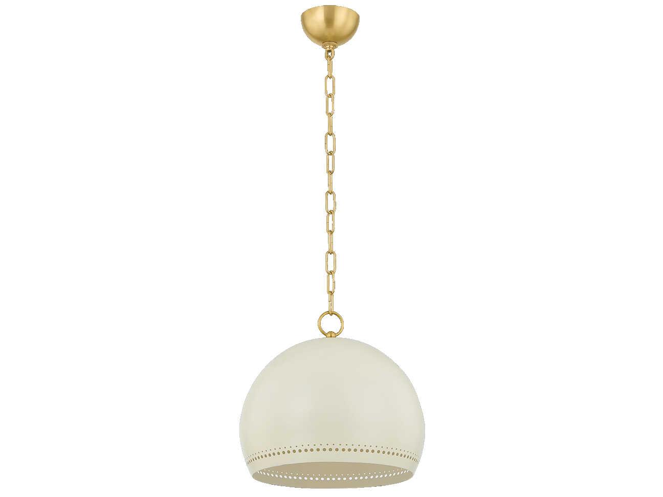 Mitzi Etna 1-Light Aged Brass Soft Cream Off White Pendant