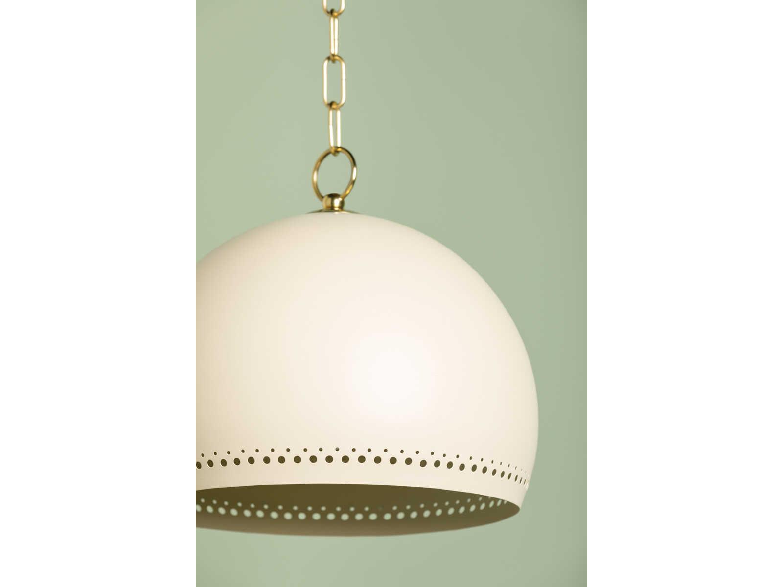 Mitzi Etna 1-Light Aged Brass Soft Cream Off White Pendant