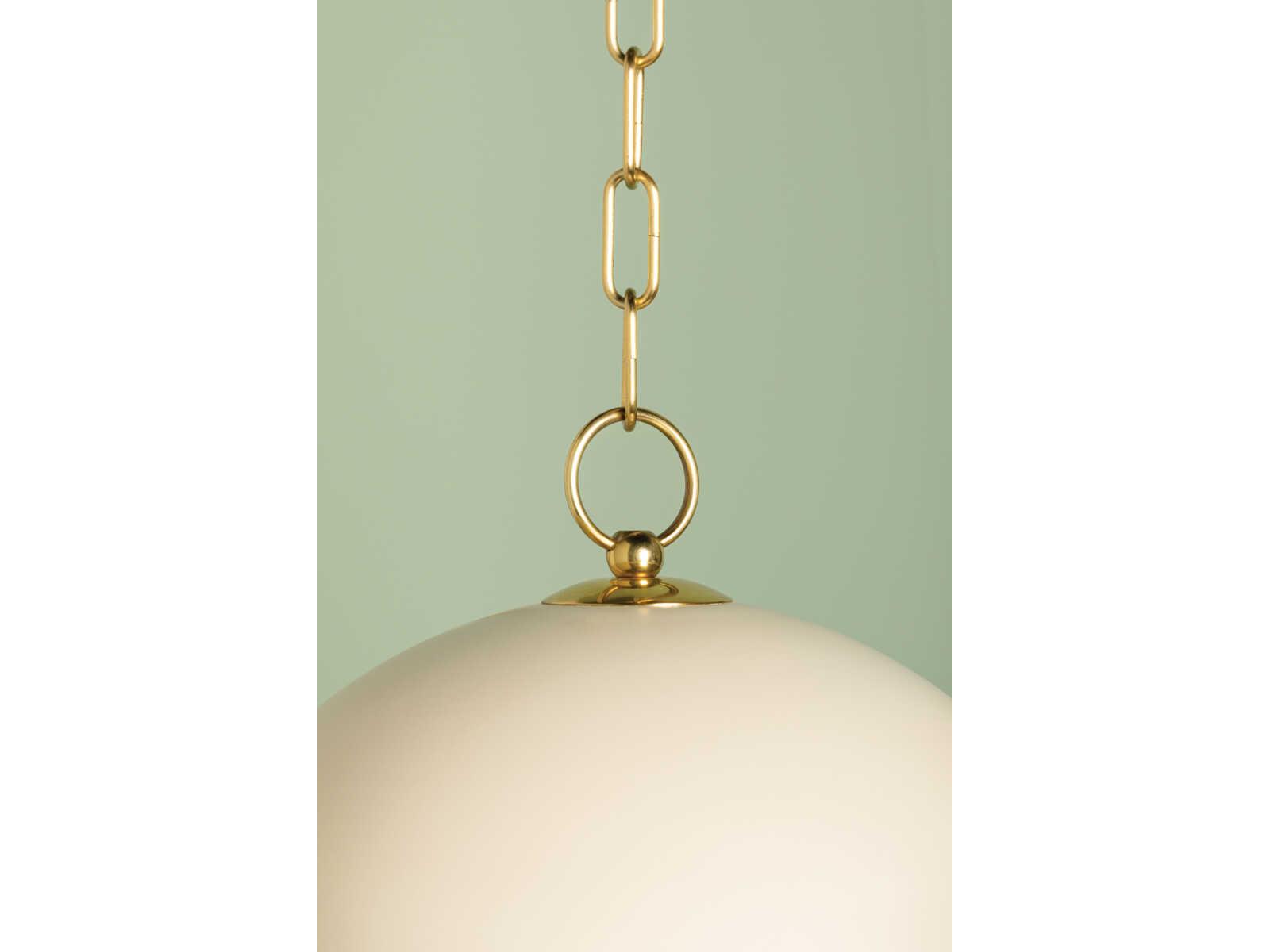 Mitzi Etna 1-Light Aged Brass Soft Cream Off White Pendant