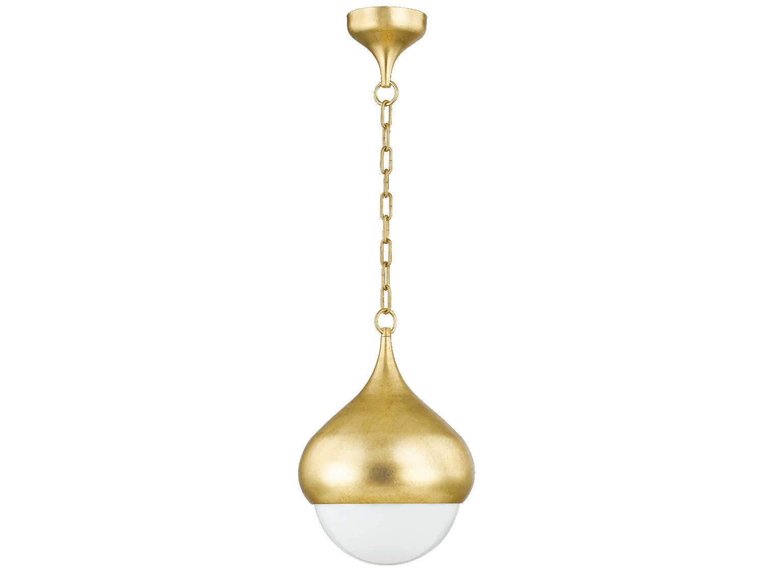 Mitzi Luciel 1-Light Vintage Gold Leaf Mini Pendant
